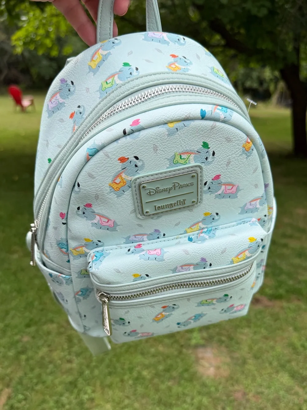 Disney Parks Loungefly Dumbo Hard Tag Mini Backpack Blue Preowned